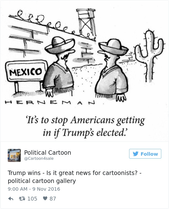 A 13 legfrappánsabb karikatúra, mellyel Donald Trump amerikai elnökké választására reagáltak - STYLENEWS - Aktuális - Amerika, amerikai elnökválasztás, Donald Trump, USA, választás2016, 