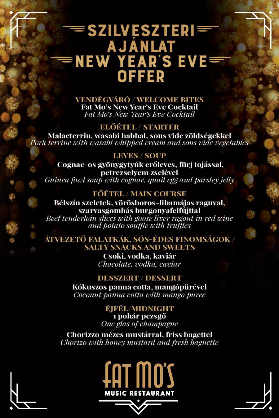 Decemberben is hasít a Fat Mo's! - DIVAT&STÍLUS - STYLENEWS - DJ Suri Imre, Fat Mos, gasztronómia, New Years Eve, speakeasy, 