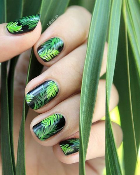 Top10: hangolódj páfrány és pálmaleveles manikűrrel a nyárra - SZÉPSÉG -  - levél, manikűr, minta, ötletek, pálmalevél, pálmalevelek, 