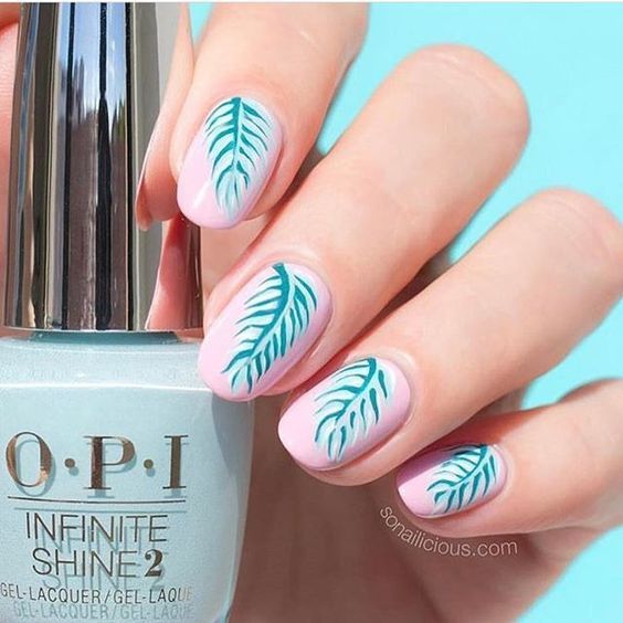 Top10: hangolódj páfrány és pálmaleveles manikűrrel a nyárra - SZÉPSÉG -  - levél, manikűr, minta, ötletek, pálmalevél, pálmalevelek, 