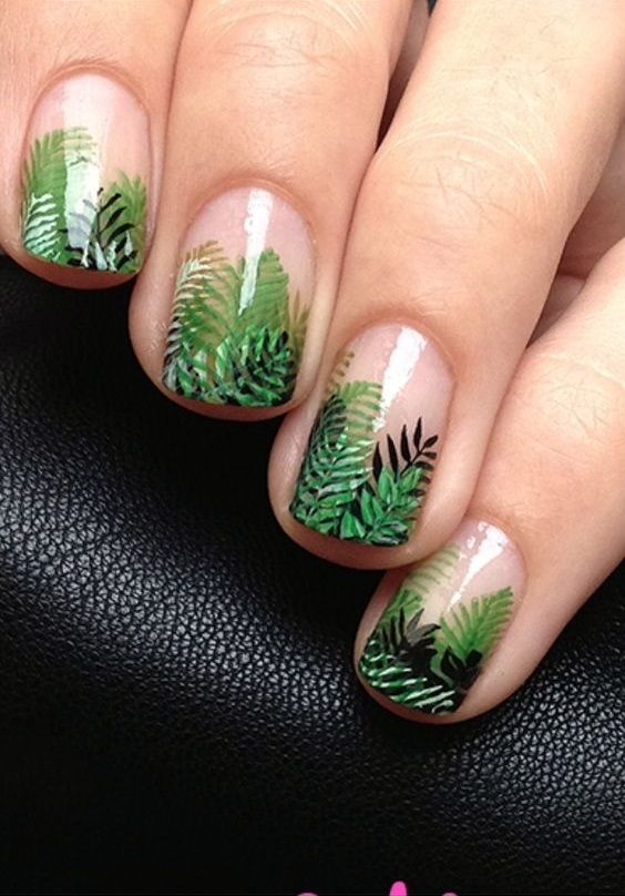 Top10: hangolódj páfrány és pálmaleveles manikűrrel a nyárra - SZÉPSÉG -  - levél, manikűr, minta, ötletek, pálmalevél, pálmalevelek, 