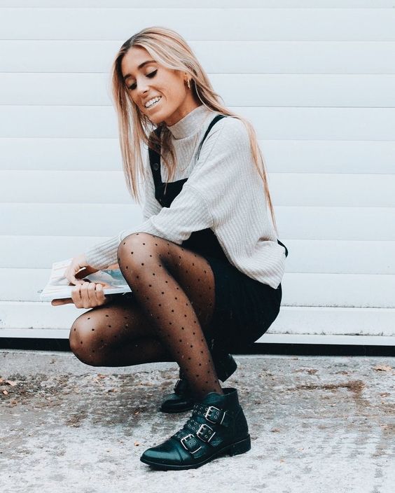Stílusiskola: őszi kedvencünk a pöttyös harisnya - DIVAT&STÍLUS - Stílusiskola - divat, harisnya, outfit, pöttyös harisnya, stílus, 