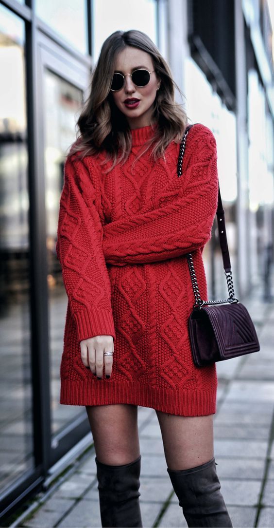 Stílusiskola: így viselj kötött pulcsiruhákat - DIVAT&STÍLUS - Stílusiskola - divat, kötött pulcsiruha, outfit, pulcsiruha, stílus, tél, 