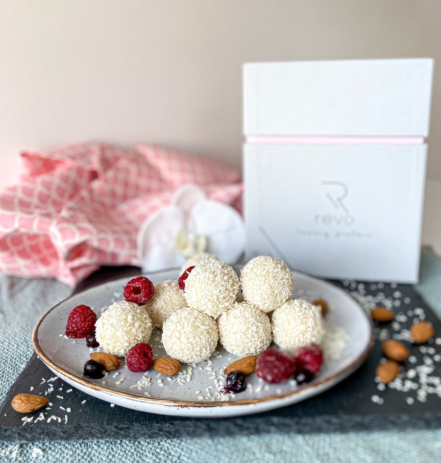 Revo raffaello golyó, a cukormentes édesség - STYLELIFE - Gasztronómia - édesség, protein, revo, revo luxury protein, 