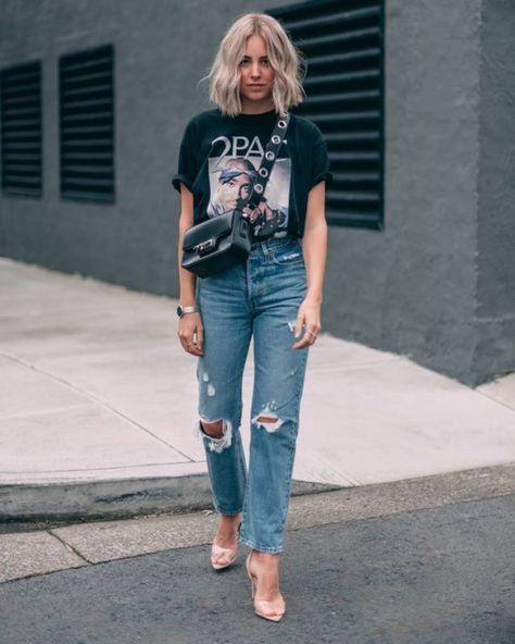 Stílusiskola: farmer, póló és magassarkú - DIVAT&STÍLUS - Stílusiskola - divat, farmer, magassarkú, nyár, outfit, stílus, 