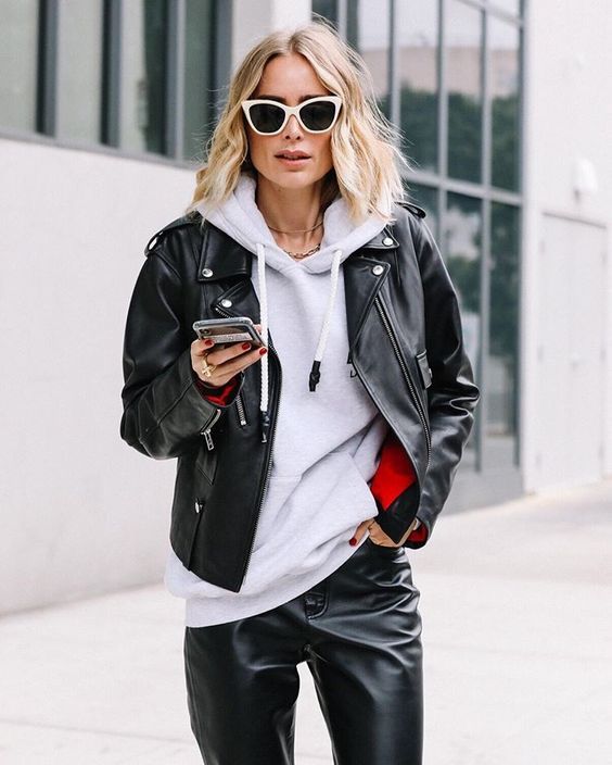 Stílusiskola: laza outfitek bőrdzsekivel - DIVAT&STÍLUS - Stílusiskola - bőrdzseki, divat, outfit, ősz, stílus, 