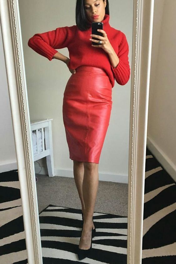 Stílusiskola: így viselj bőr ceruzaszoknyákat - DIVAT&STÍLUS -  - bőrszoknya, ceruzaszoknya, divat, outfit, stílus, szoknya, tél, 