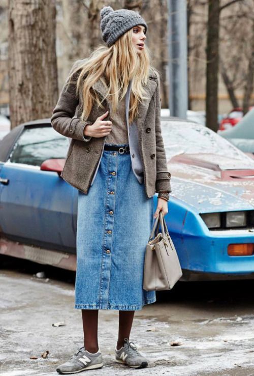 Stílusiskola: így viselj télen farmerszoknyákat - DIVAT&STÍLUS - Stílusiskola - divat, farmer, outfit, stílus, szoknya, 
