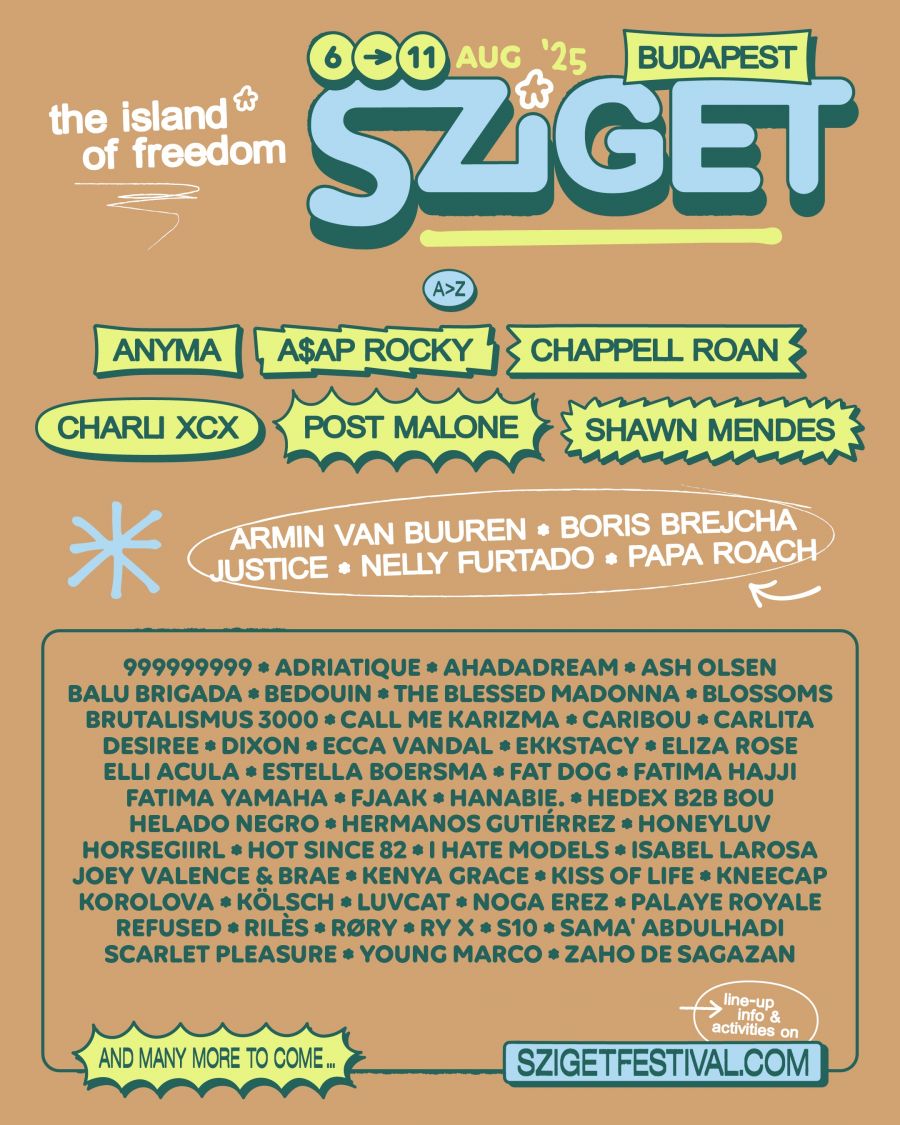 Bréking: A$AP Rocky, Post Malone és Shawn Mendes is jön a Szigetre - STYLENEWS - Rendezvények - sziget, sziget 2025, sziget fesztivál, 
