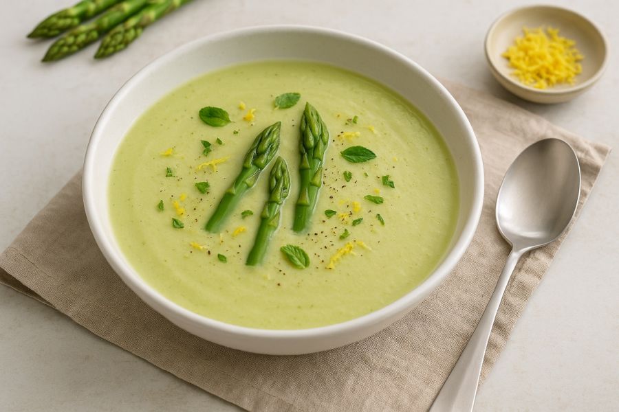 Tavaszi spárgakrémleves citrommal és mentával - STYLELIFE - Gasztronómia - spárgakrémleves, 