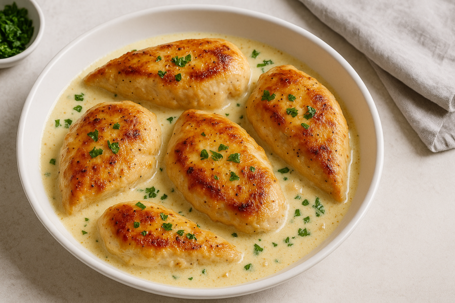 Krémes fokhagymás-sajtos csirke – a hétvégi asztal sztárja - STYLELIFE - Gasztronómia - hétvége, hétvégi fogás a tányéron, recept, 