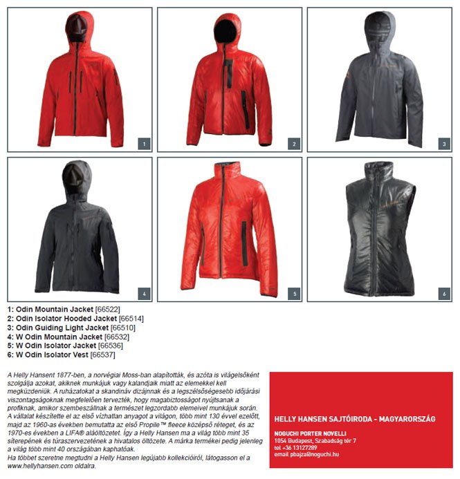 Odin kollekció Helly Hansen 2011 ősz - tél - Hírek  -  - 2011 ősz - tél, Helly Hansen, kollekció, Odin, 