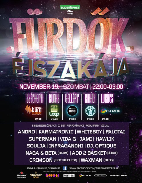 Fürdők Éjszakája: szombaton hajnalig lehet fürödni - Fesztelen mindennapok -  - Budapesti gyógyfürdők, buli, könnyű, programajánló, szórakozás, 