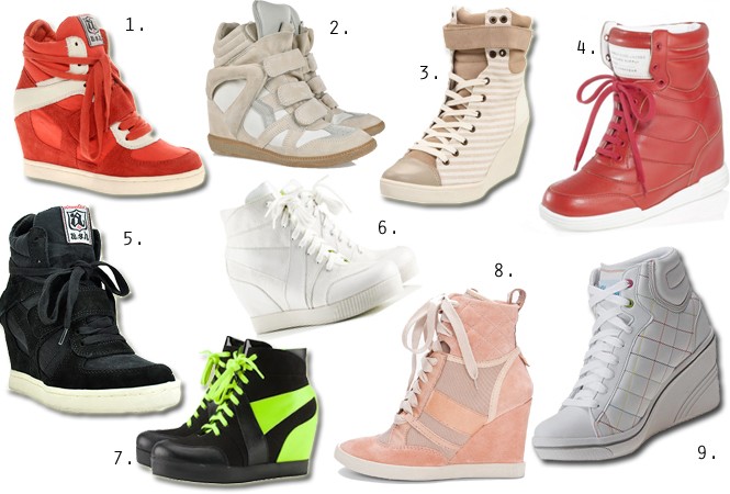 Ringó csípő, szép vádli sportcipőben? - Hírek  -  - Beckham, cipő, Gwen Stefani, Isabel Marant, magassarkú sportcipő, Miranda Kerr, Nike, szép vádli, trend, Victoria, wedge, 