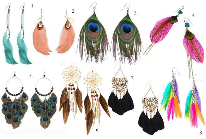 Toll a füledbe! - DIVAT&STÍLUS - Stílusiskola - ékszer, fesztivál, fülbevaló, indián, pávatoll, toll, 