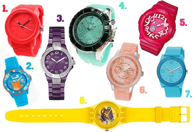 Pontos színek - 8 vidám tavaszi óra - DIVAT&STÍLUS - Stílusiskola - Diesel, fotópályázat, gumióra, Kyboe!, nyereményjáték, Oktogon Órabolt, óra, Swatch, színes, 