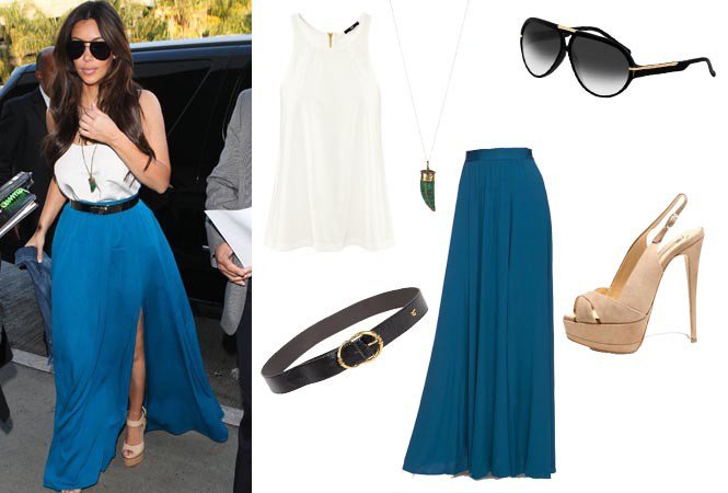 Másold Kim Kardashian szexi kánikula outfitjét! - DIVAT&STÍLUS - Stílusiskola - ++++Rachel+Zoe, +++Kim+Kardashian, ++m%C3%A1sold, +maxi+szoknya, outfit, 