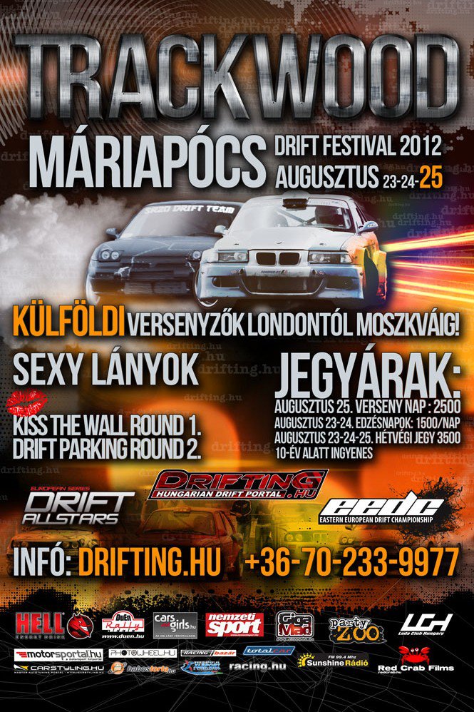 Égnek a gumik Máriapócson -  -  - +aut%C3%B3verseny, drift, 