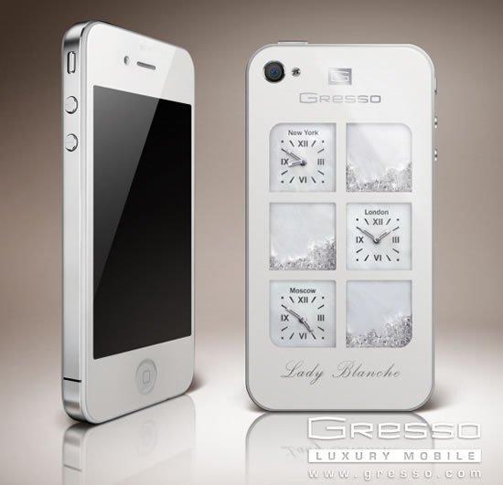 A Gresso iPhone4 Lady Blanche gyémántokkal veszi le a nőket a lábukról -  -  - Gresso, iPhone4, telefon, 