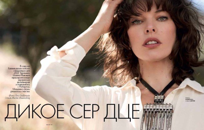 Milla Jovovich a szalmakazalban - DIVAT&STÍLUS -  - editorial, elle uk, milla jovovich, 
