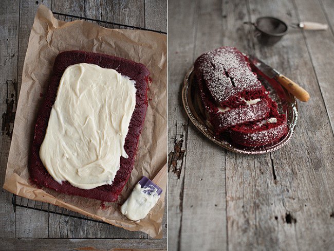 Mennyei fehércsokis piskótarolád - Gasztronómia -  - az én konyhám, recept, red velvet piskótarolád, sütemény, 