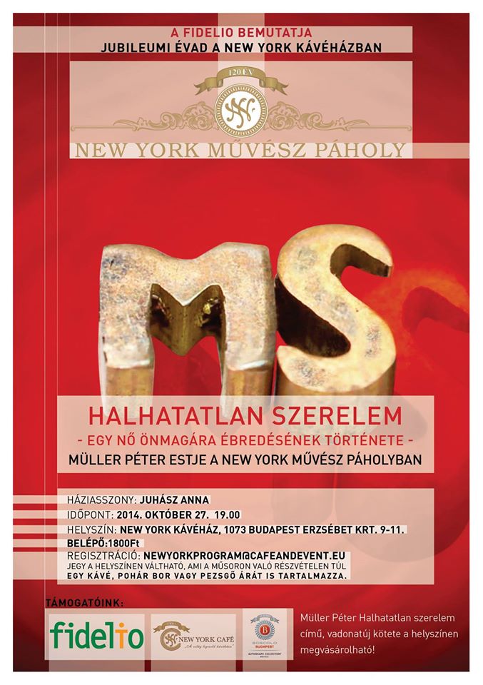 Müller Péter est: Halhatatlan szerelem - STYLENEWS - Rendezvények - müller péter, new york művész páholy, 