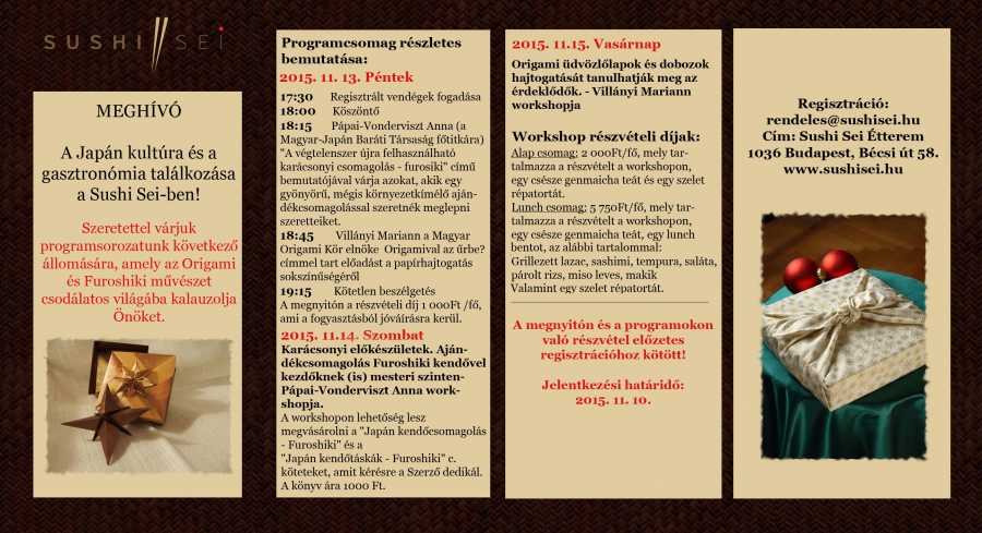 A japán kultúra és gasztronómia találkozása a Sushi Sei-ben! - STYLENEWS - STYLELIFE - étterem, gasztronómia, japán, japán konyha, kultúra, rendezvény, sushi sei, szabadidő, 
