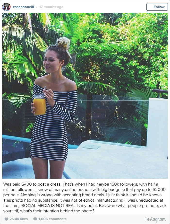 Az igazság egy Instagramsztár kirakatélete mögött - STYLENEWS -  - essena, közösségi média, oneill, 