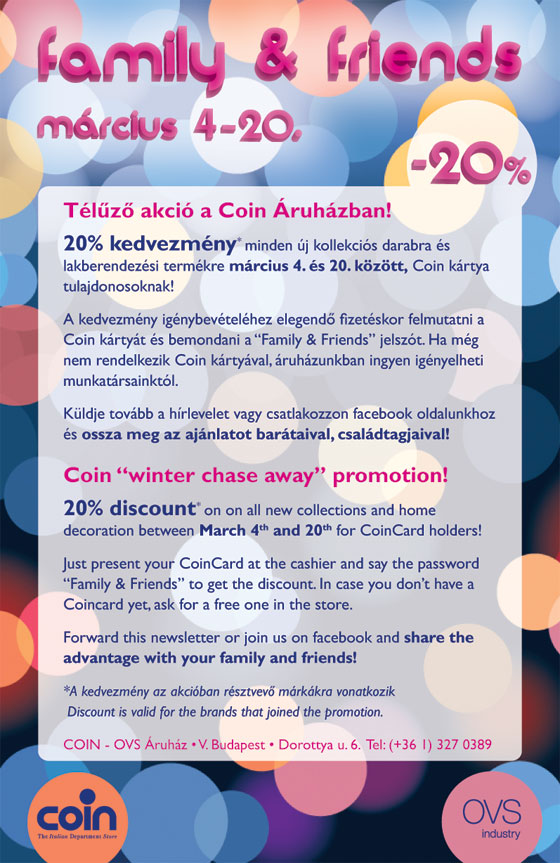 Family & Friends - Hírek  -  - Coin, divat, ékszer, luxus, 
